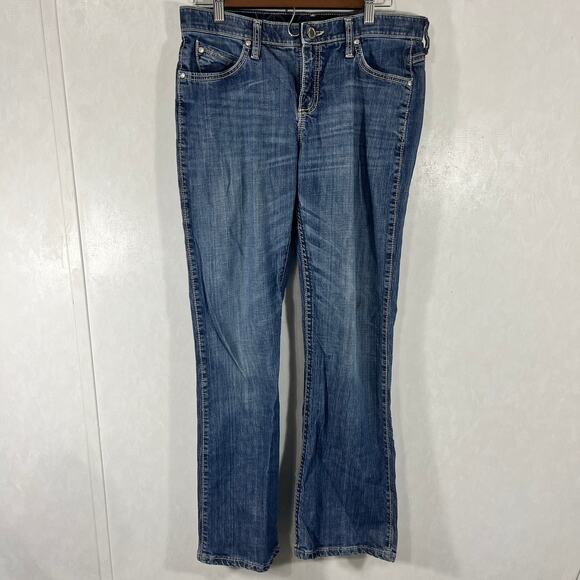 Q-Baby Bootcut Cowgirl Western Jeans Rhinestones Size 7/8 32 - Picture 2 of 8